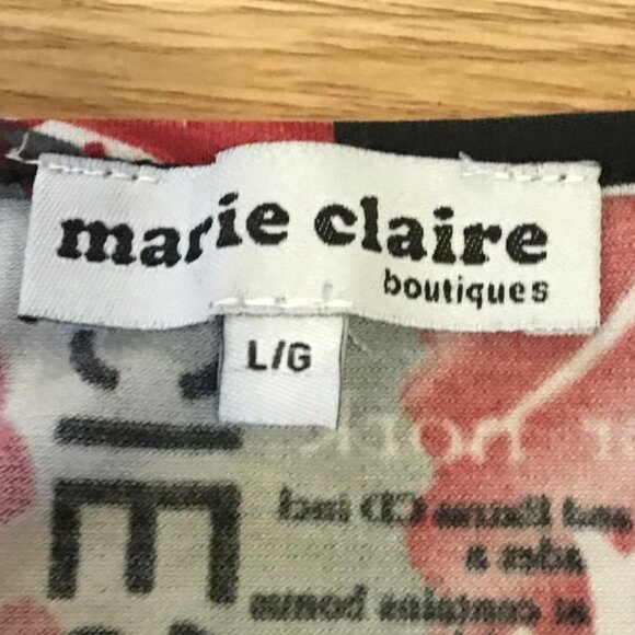 Marie Claire Boutiques Tunic New York Graphic Print Top Large Womens 3/4 Sleeve - Picture 3 of 8